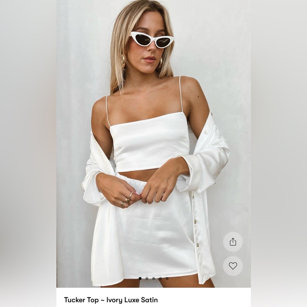Tucker Top - Ivory Luxe Satin